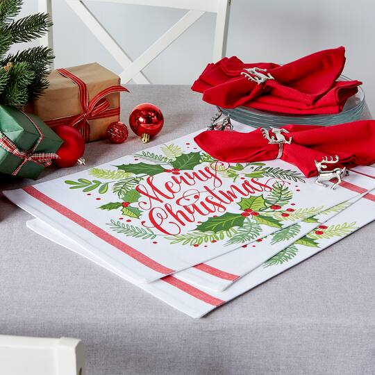 DII® Merry Christmas Print Placemats, 6ct.